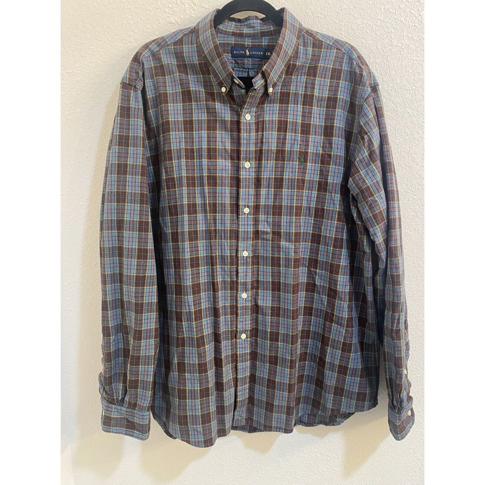 Polo‎ Ralph Lauren XXL Long Sleeve Blue Red Plaid Button